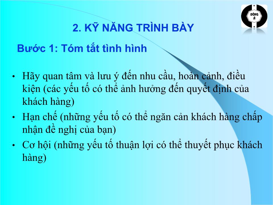 Bài giảng Kỹ năng bán hàng chuyên nghiệp trang 10