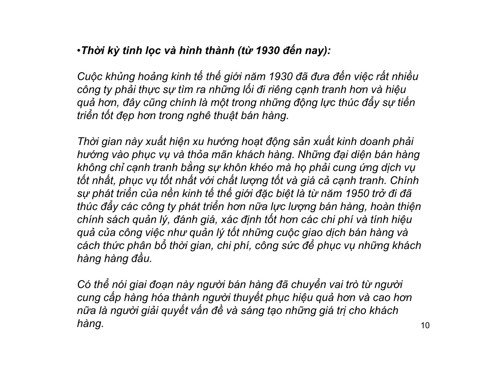 Bài giảng Kỹ năng bán hàng chuyên nghiệp - Nguyễn Quốc Tuấn trang 10