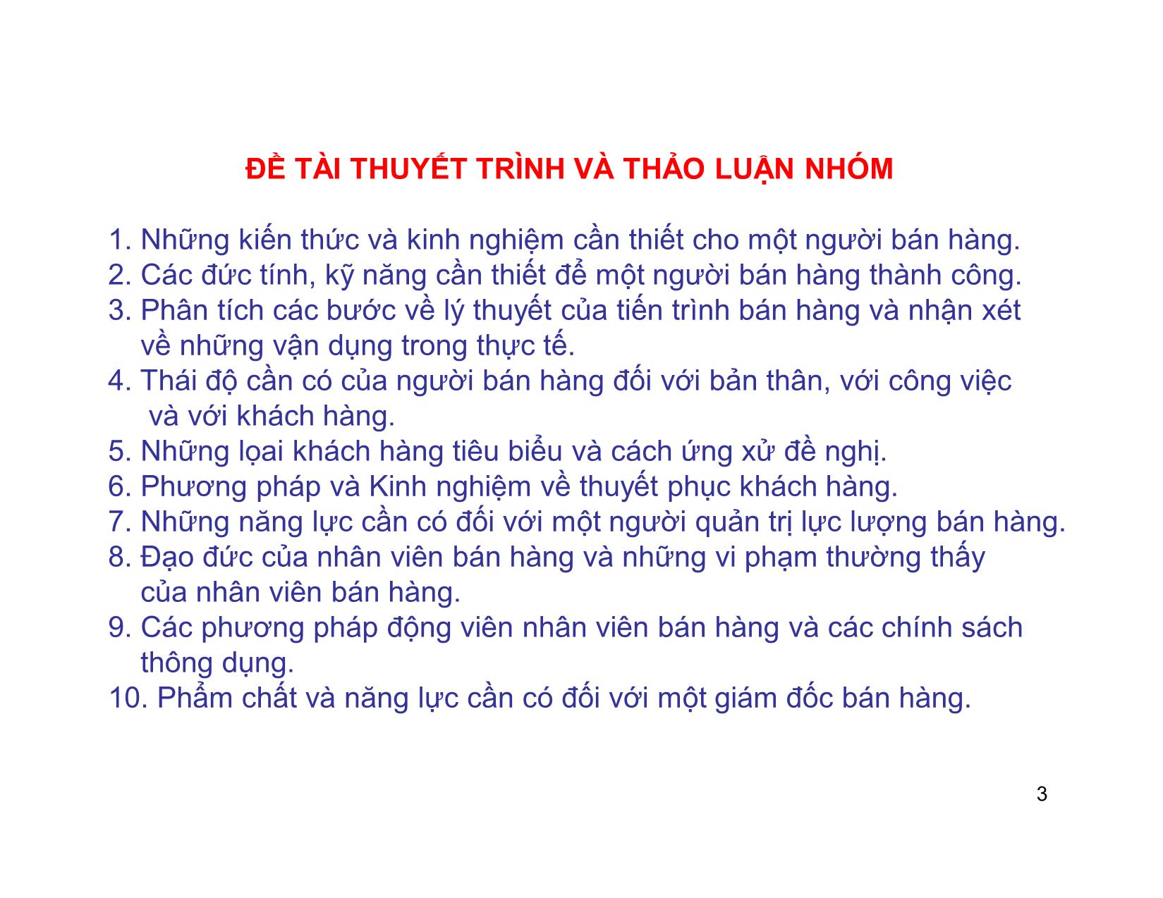 Bài giảng Kỹ năng bán hàng chuyên nghiệp - Nguyễn Quốc Tuấn trang 3