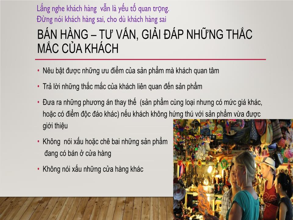 Bài giảng Kinh nghiệm bán hàng và xử lý tình huống khi gặp khách hàng khó tính trang 8