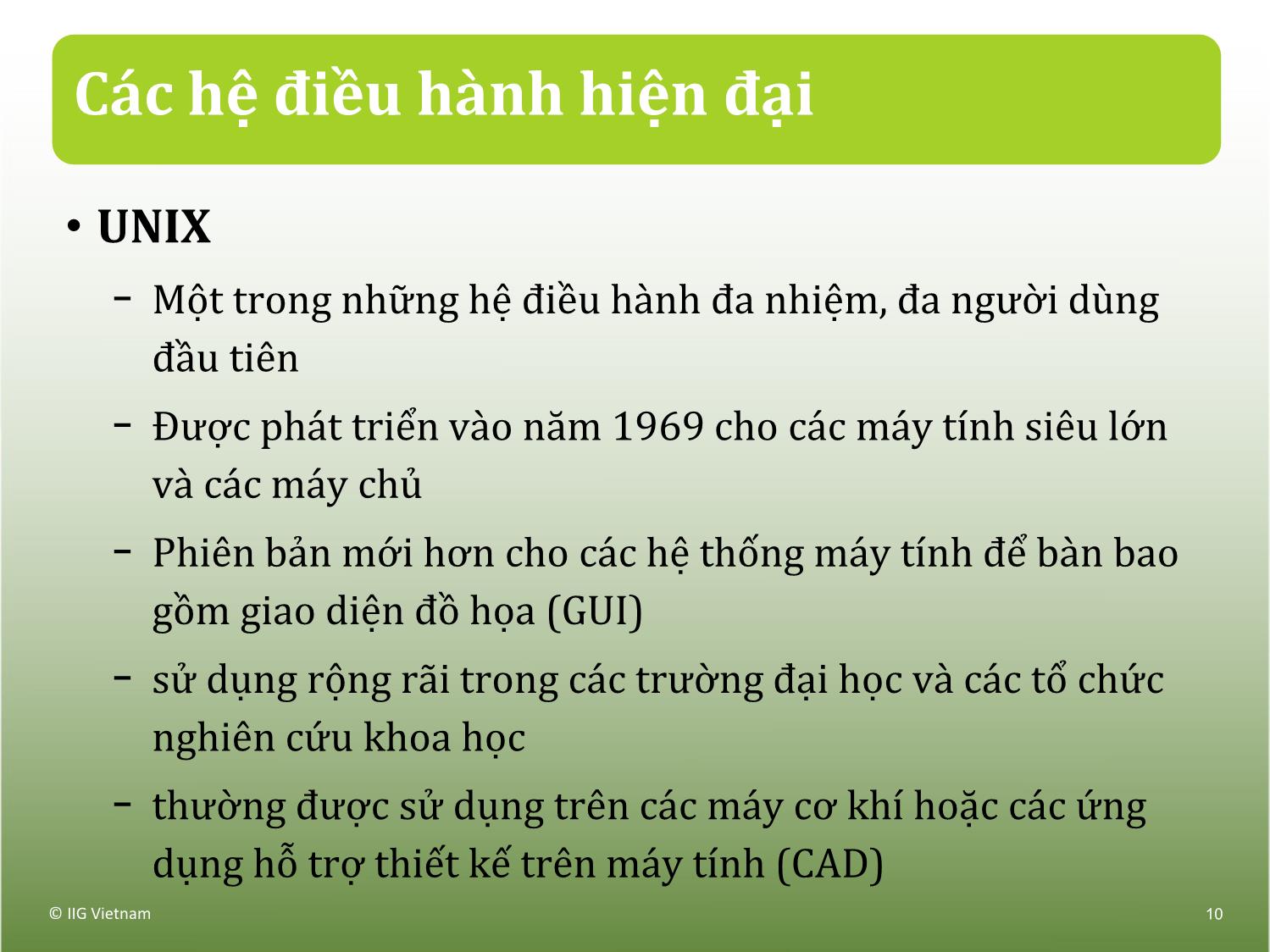 Bài giảng Máy tính căn bản - Bài 1: Hệ điều hành trang 10