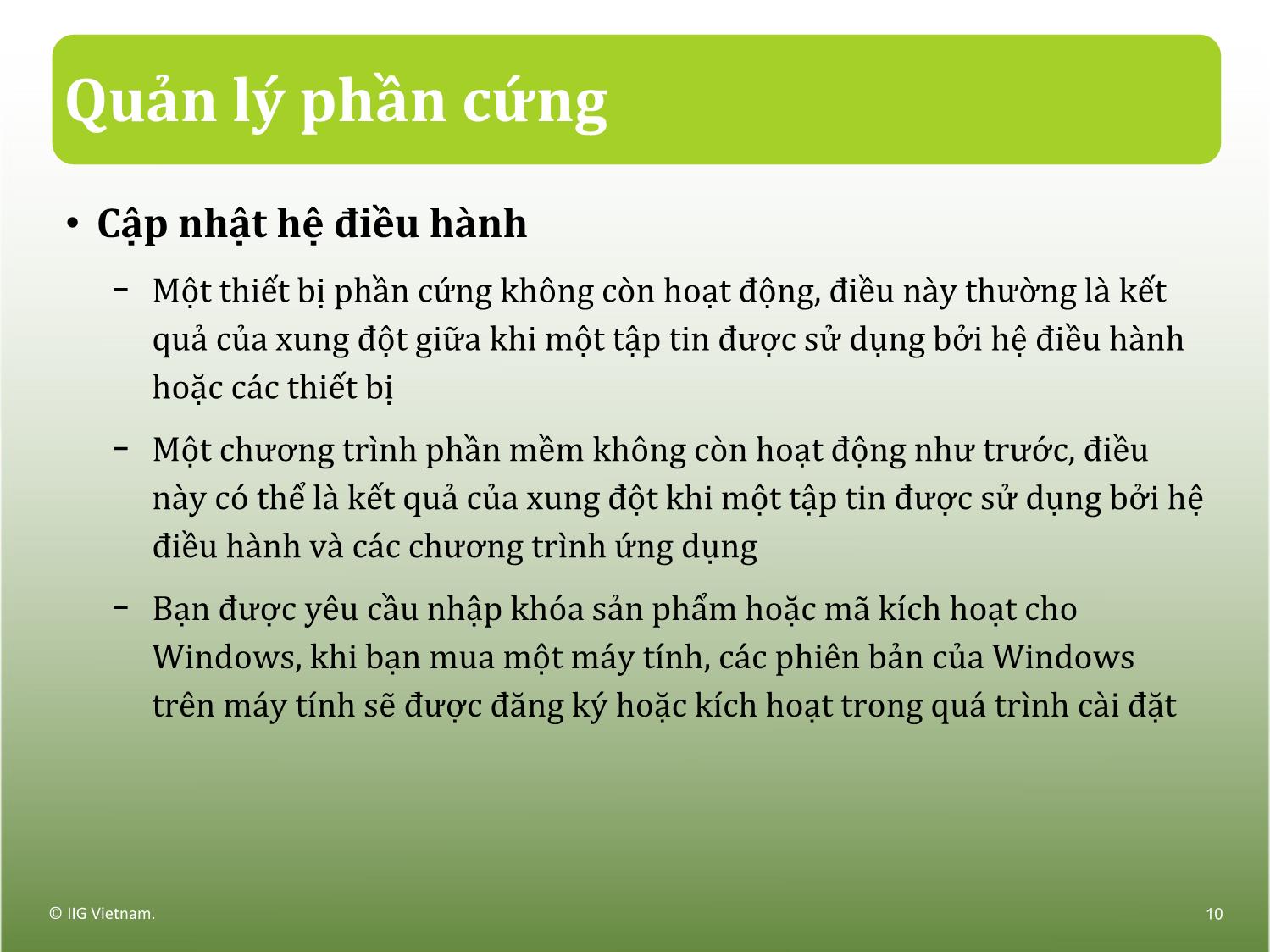 Bài giảng Máy tính căn bản - Bài 6: Xử lý sự cố trang 10