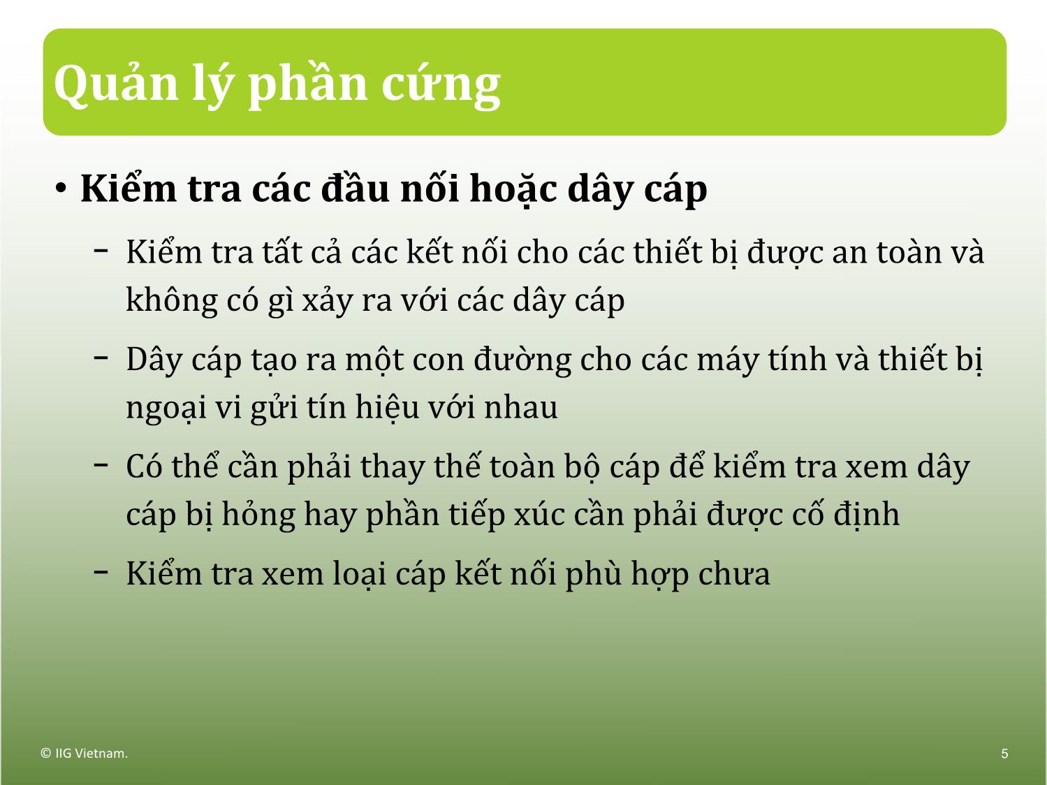 Bài giảng Máy tính căn bản - Bài 6: Xử lý sự cố trang 5