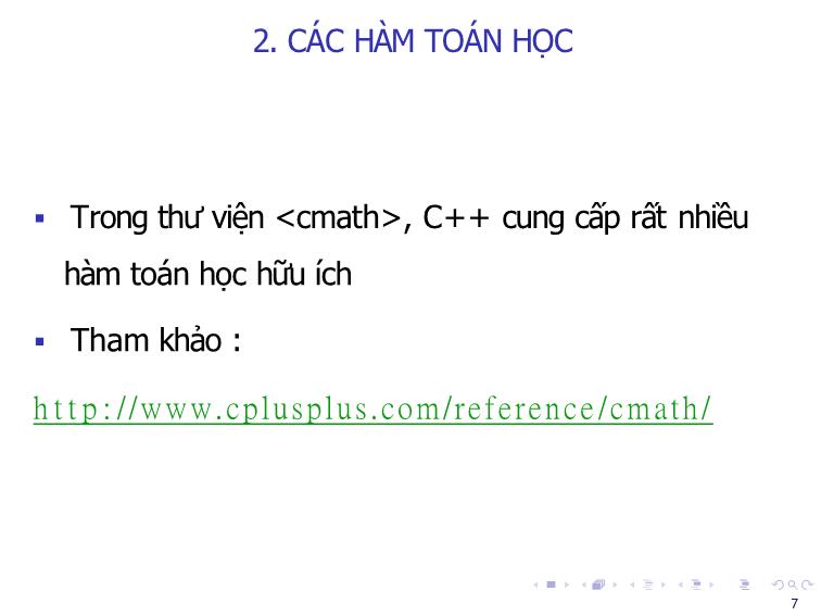 Bài giảng Tin học đại cương - Bài 3: Nhập xuất dữ liệu & các hàm toán học - Nguyễn Thị Phương Thảo trang 7