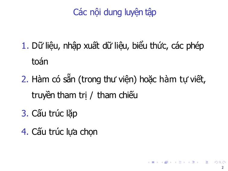 Bài giảng Tin học đại cương - Bài 6: Luyện tập, các bài tập tổng hợp - Nguyễn Thị Phương Thảo trang 2