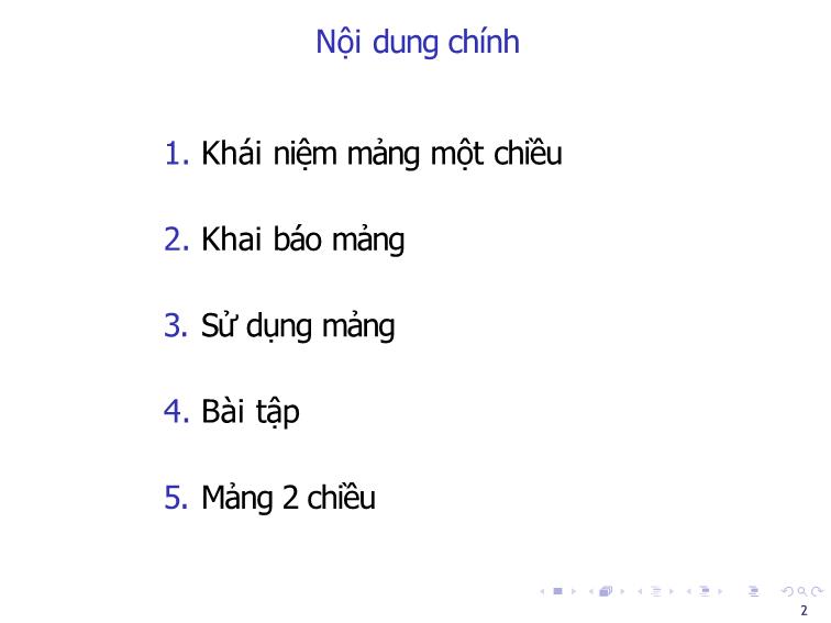 Bài giảng Tin học đại cương - Bài 7: Mảng một chiều, hai chiều - Nguyễn Thị Phương Thảo trang 2