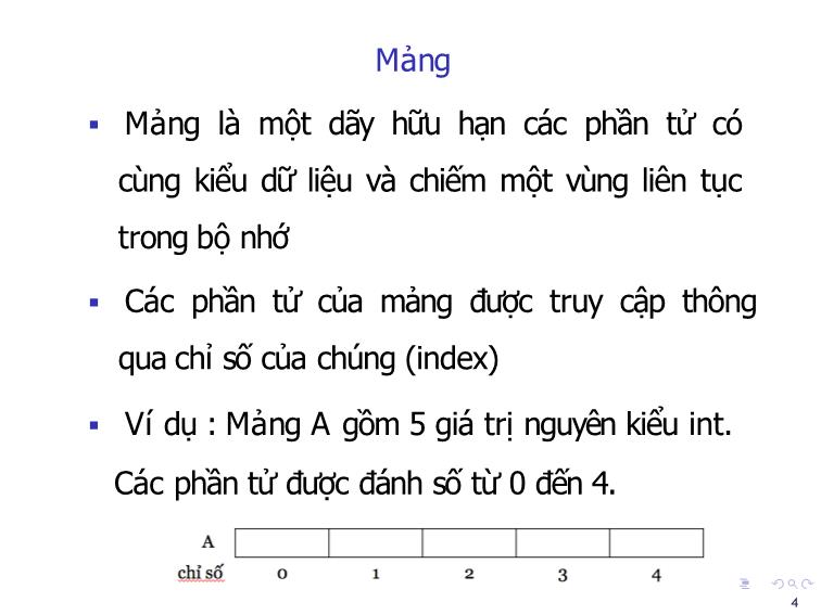 Bài giảng Tin học đại cương - Bài 7: Mảng một chiều, hai chiều - Nguyễn Thị Phương Thảo trang 4