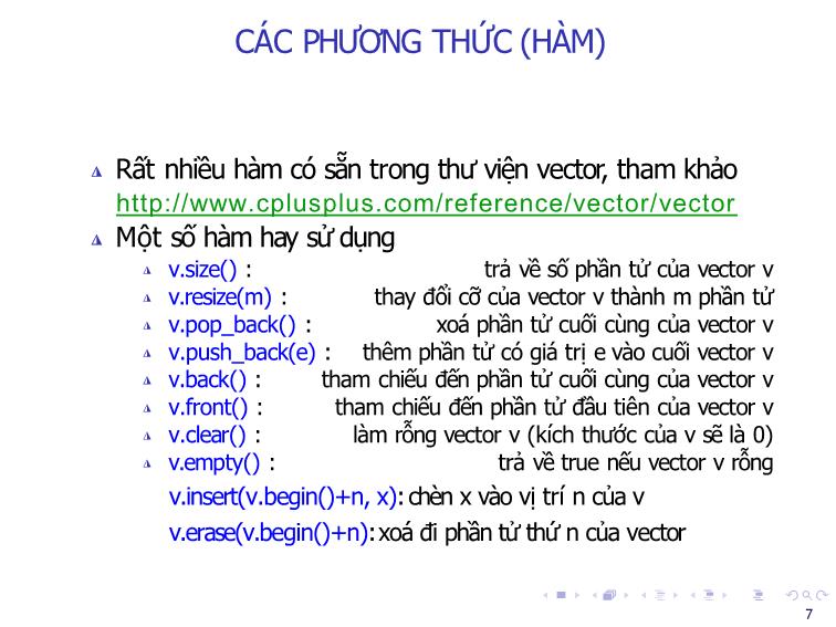 Bài giảng Tin học đại cương - Bài 8: Vector - Nguyễn Thị Phương Thảo trang 7