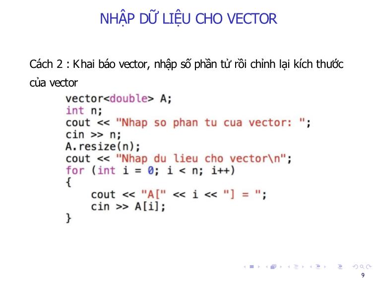 Bài giảng Tin học đại cương - Bài 8: Vector - Nguyễn Thị Phương Thảo trang 9