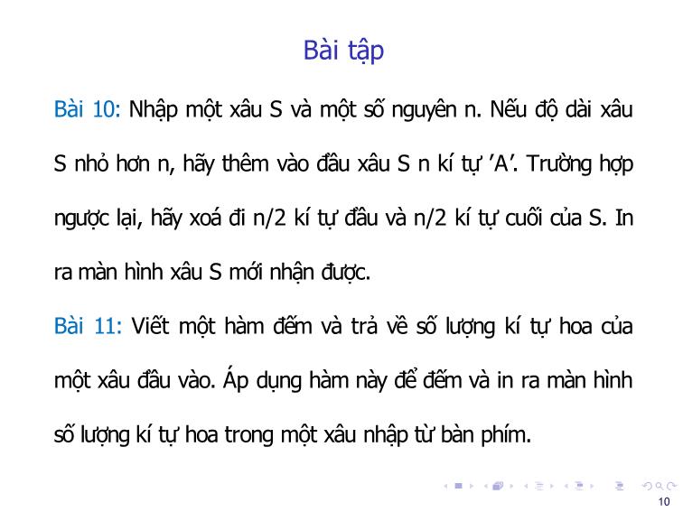 Bài giảng Tin học đại cương - Bài 9: Ôn tập về mảng (Sử dụng hàm) - Nguyễn Thị Phương Thảo trang 10