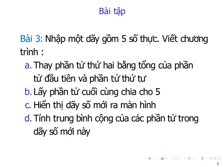 Bài giảng Tin học đại cương - Bài 9: Ôn tập về mảng (Sử dụng hàm) - Nguyễn Thị Phương Thảo trang 3