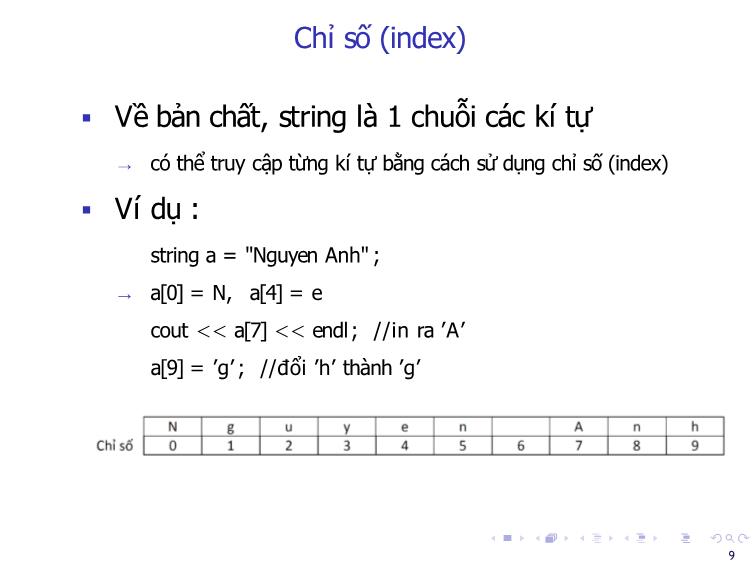 Bài giảng Tin học đại cương - Bài 10: String - Nguyễn Thị Phương Thảo trang 9