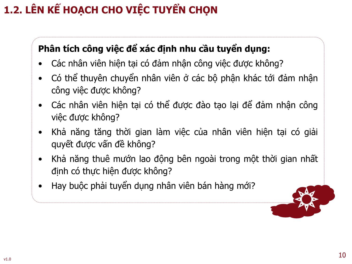 Bài giảng Quản trị bán hàng - Bài 4: Tuyển chọn và huấn luyện lực lượng bán hàng - Nguyễn Thu Lan trang 10