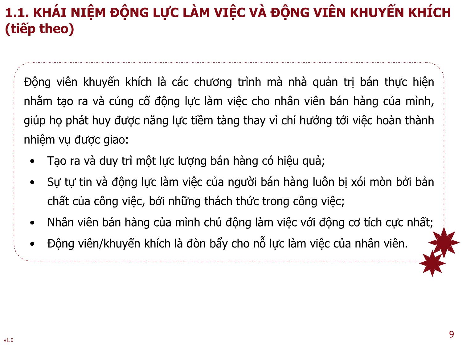 Bài giảng Quản trị bán hàng - Bài 6: Thù lao và động viên khuyến khích lực lượng bán hàng - Nguyễn Thu Lan trang 9