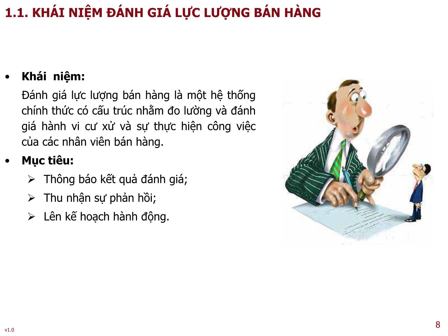 Bài giảng Quản trị bán hàng - Bài 7: Đánh giá lực lượng bán hàng - Nguyễn Thu Lan trang 8