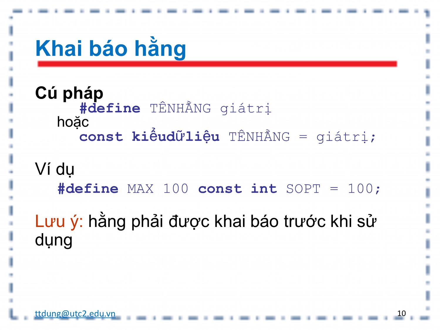 Bài giảng Tin học đại cương - Chương 2: Ngôn ngữ lập trình C trang 10