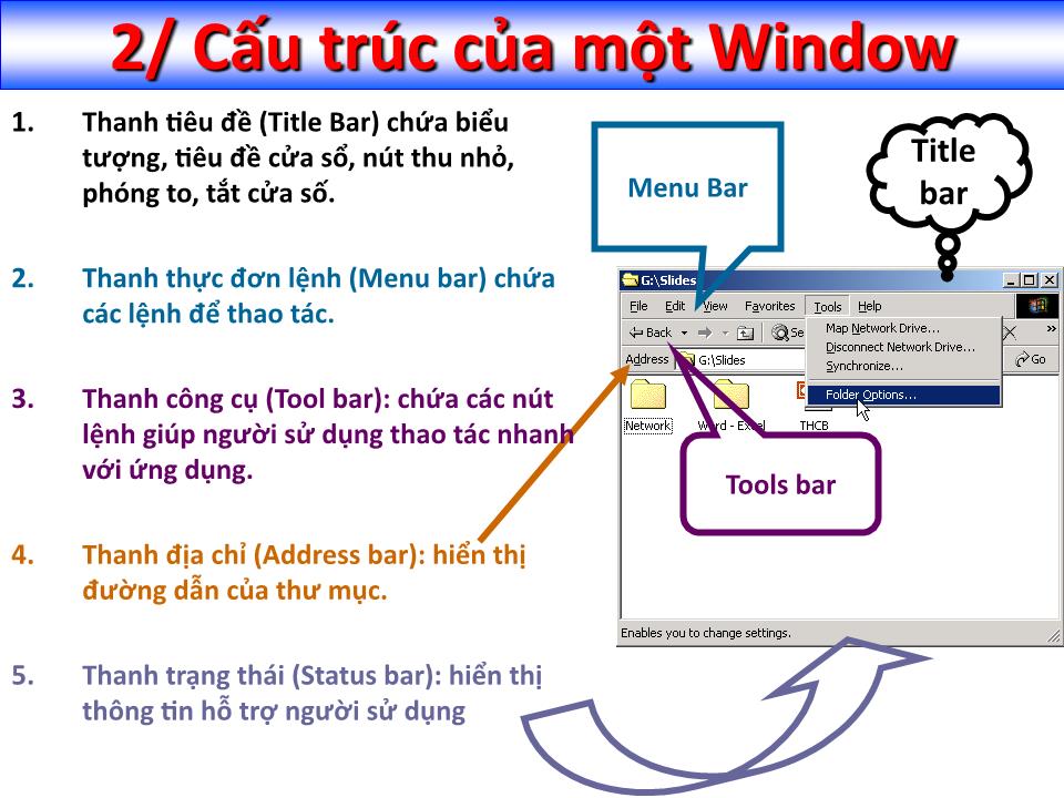 Bài giảng Tin học đại cương - Chương 2: Sử dụng hệ điều hành Windows XP - Nguyễn Quang Tuyến trang 3