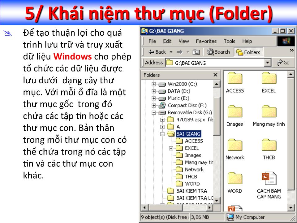 Bài giảng Tin học đại cương - Chương 2: Sử dụng hệ điều hành Windows XP - Nguyễn Quang Tuyến trang 8