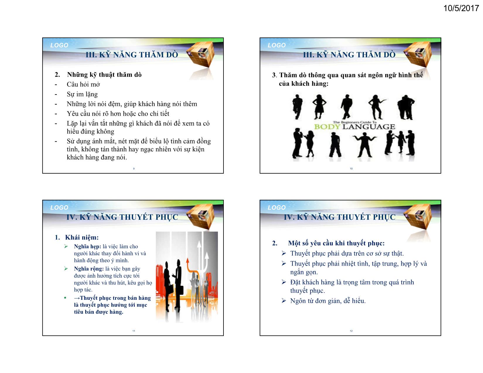 Bài giảng Quản trị bán hàng - Chương 5: Huấn luyện bán hàng trang 3