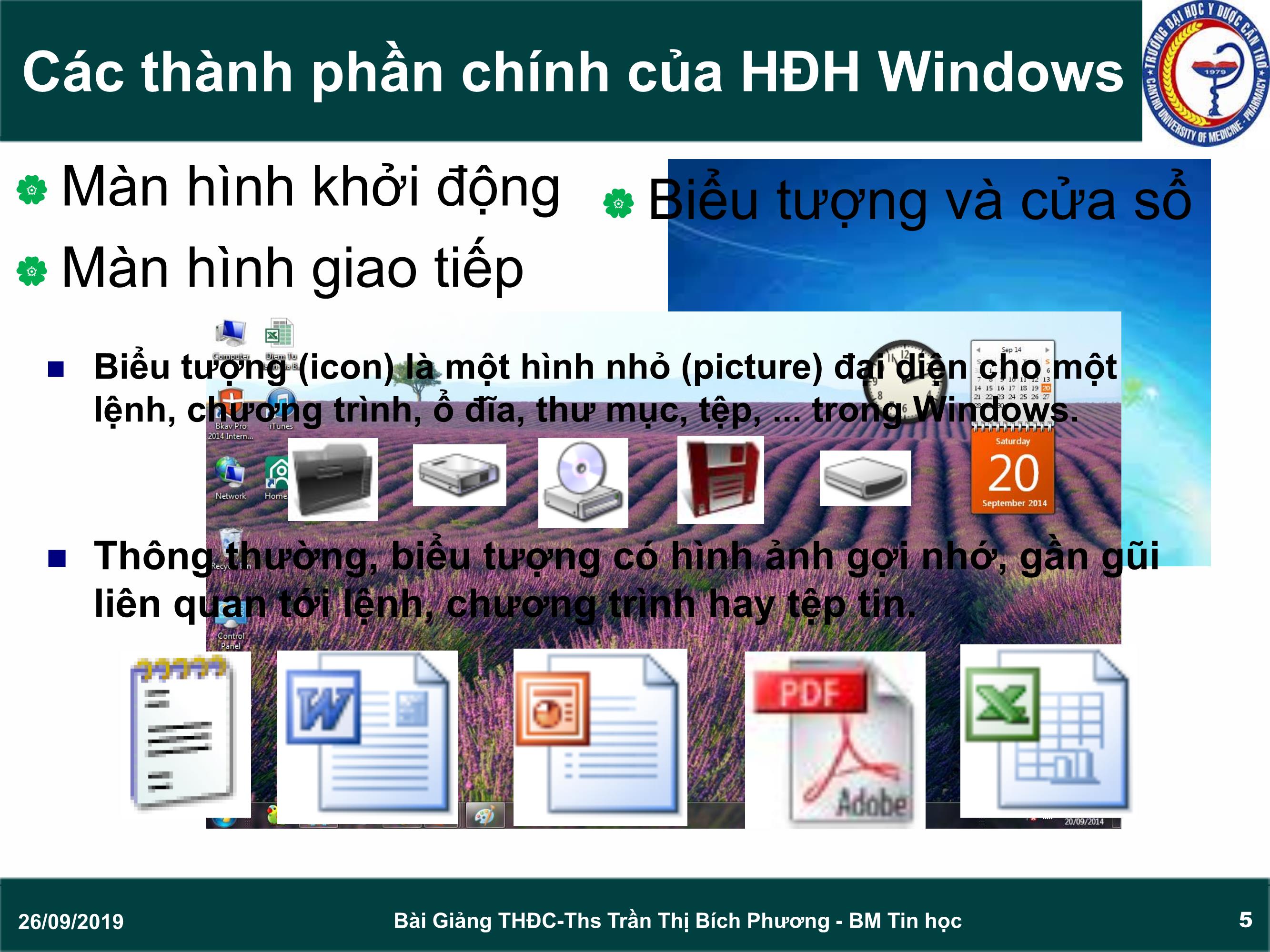 Bài giảng Tin học đại cương - Chương 3: Hệ điều hành Windows - Trần Thị Bích Phương trang 5