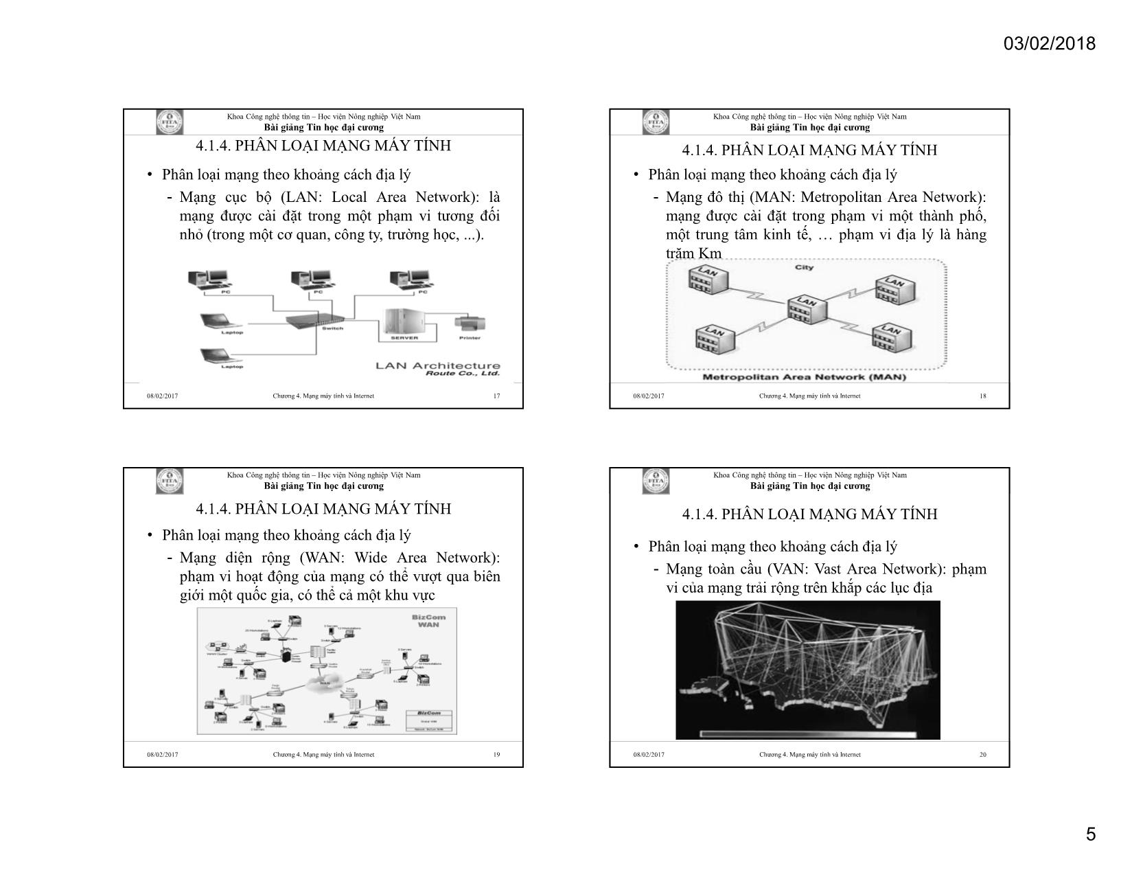 Bài giảng Tin học đại cương - Chương 4: Mạng máy tính và Internet trang 5