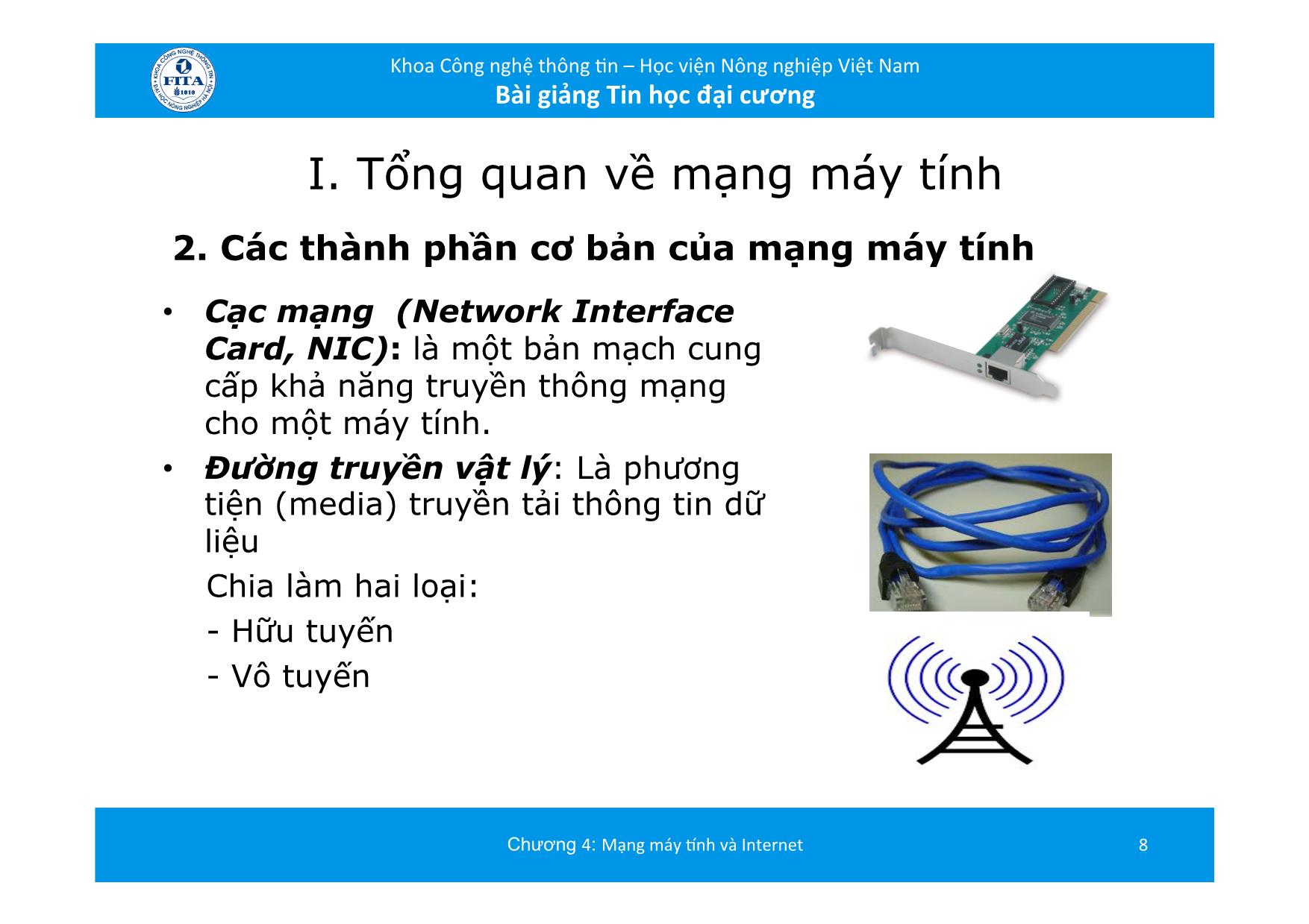 Bài giảng Tin học đại cương - Chương 4: Mạng máy tính và Internet (Mới) trang 8