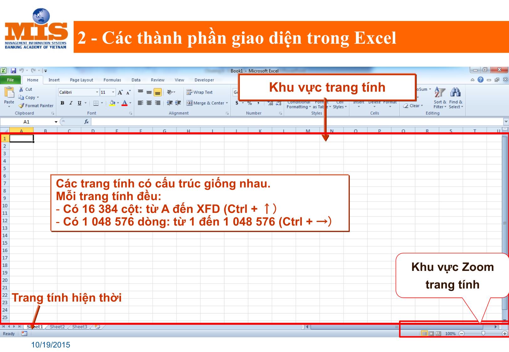 Bài giảng Tin học đại cương - Chương 4: Phần mềm bảng tính điện tử MS Excel 2010 - Ngô Thùy Linh trang 6