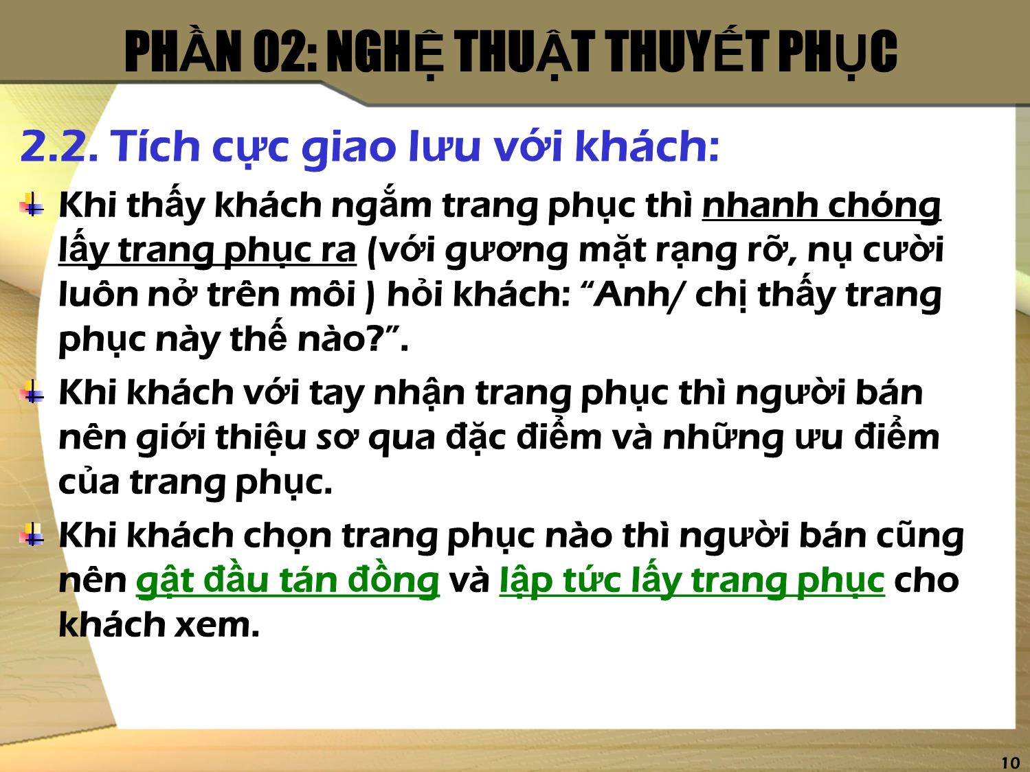 Bài giảng Nâng cao kỹ năng bán hàng trang 10