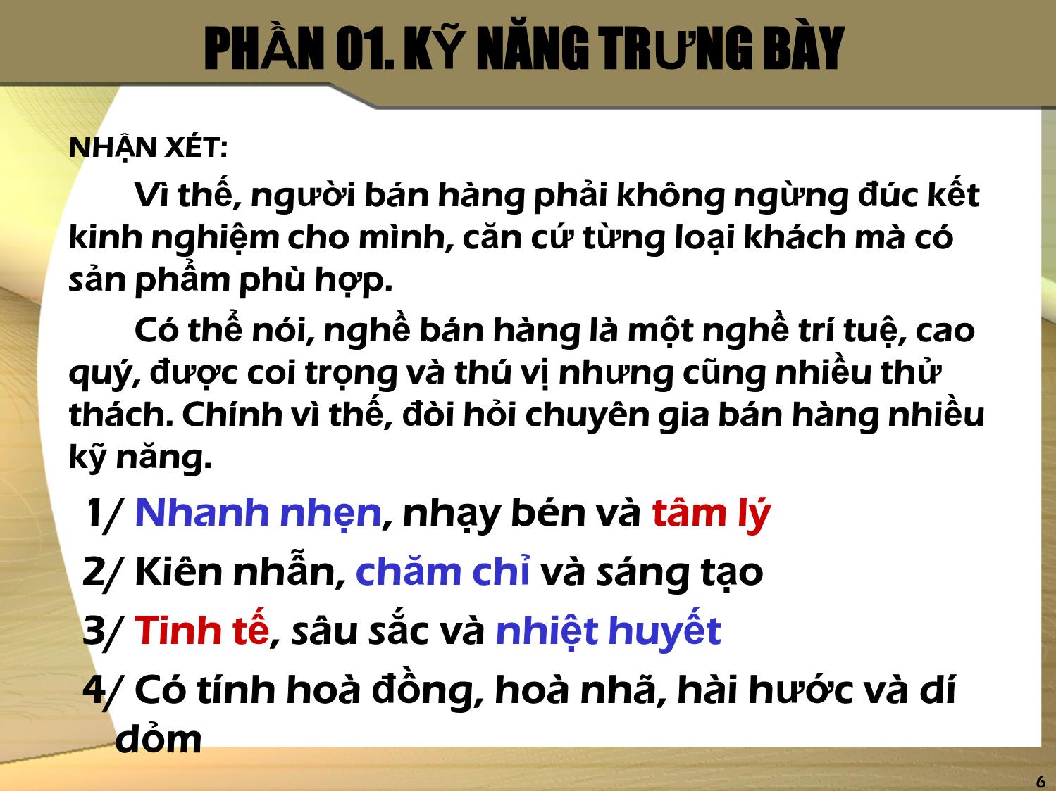 Bài giảng Nâng cao kỹ năng bán hàng trang 6