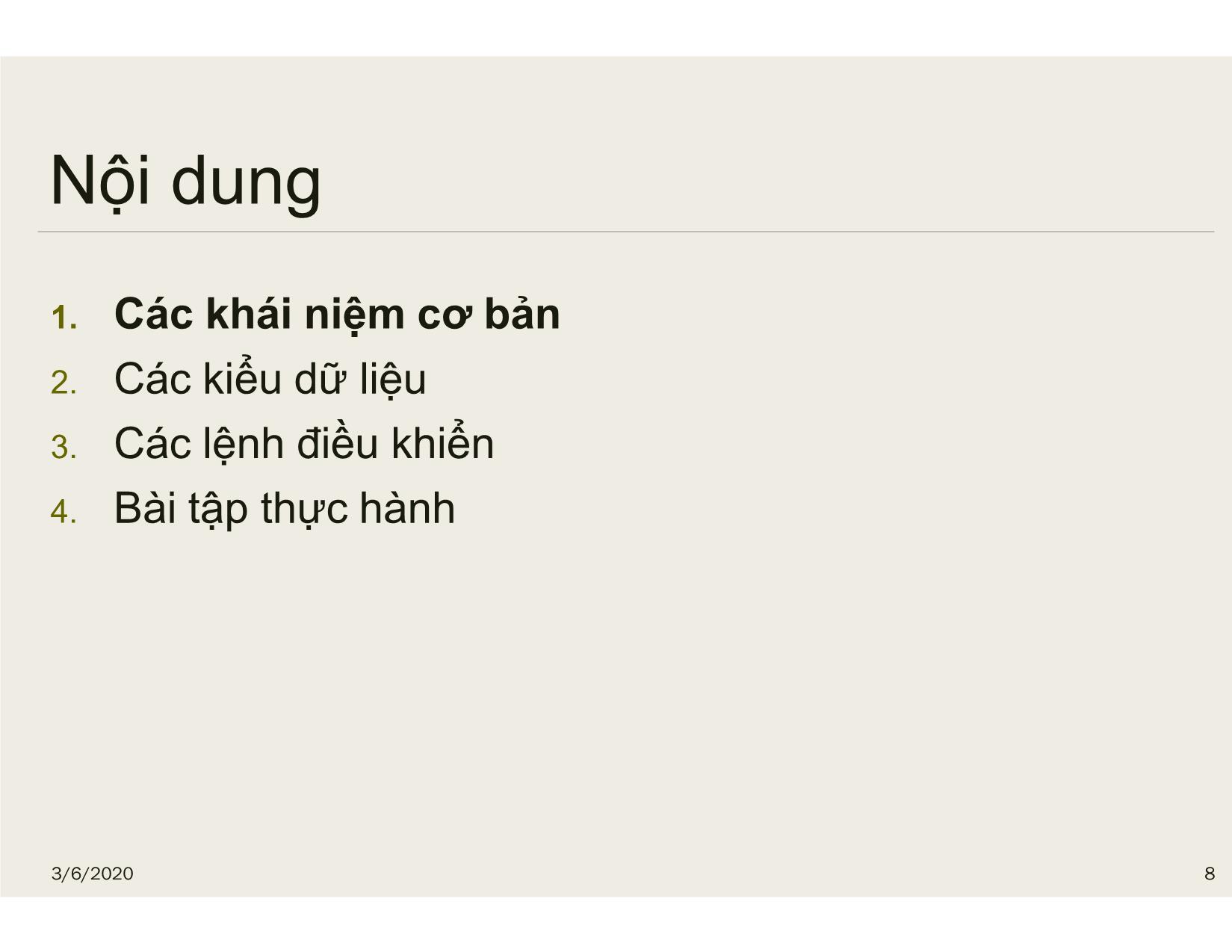 Bài giảng Tin học đại cương - Chương 4: Ngôn ngữ lập trình C - Nguyễn Lê Minh trang 8