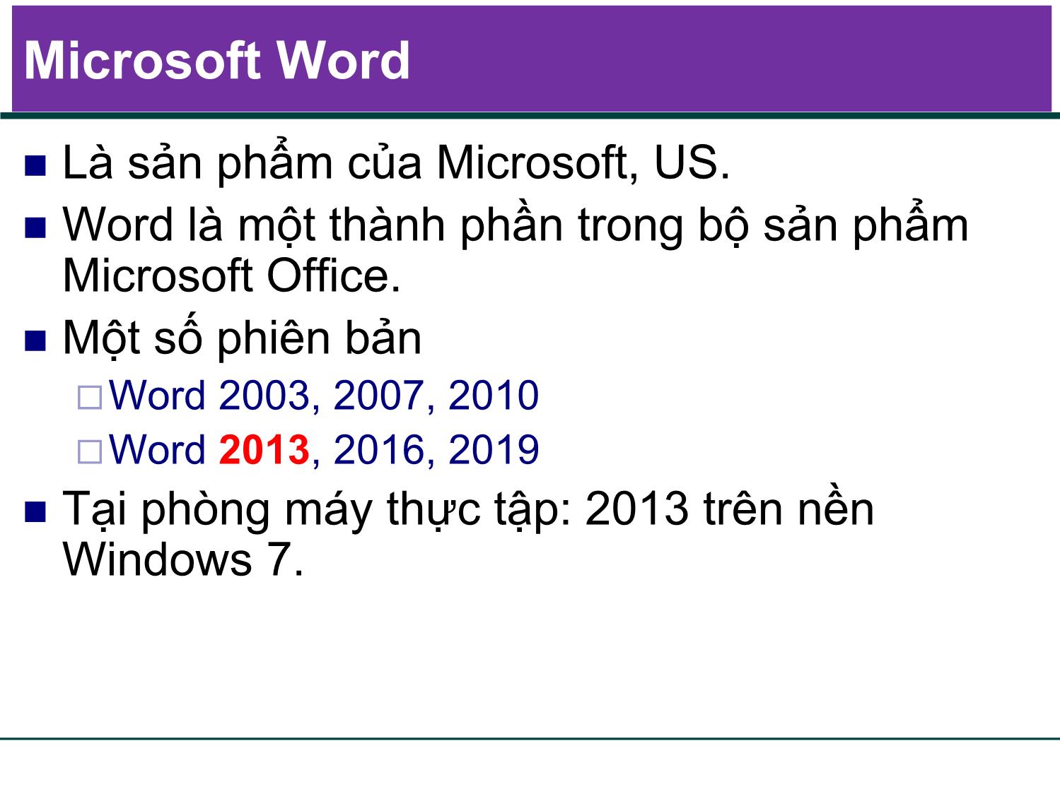 Bài giảng Tin học đại cương - Chương 4: Soạn thảo văn bản với Microsoft Word - Trần Thị Bích Phương trang 3