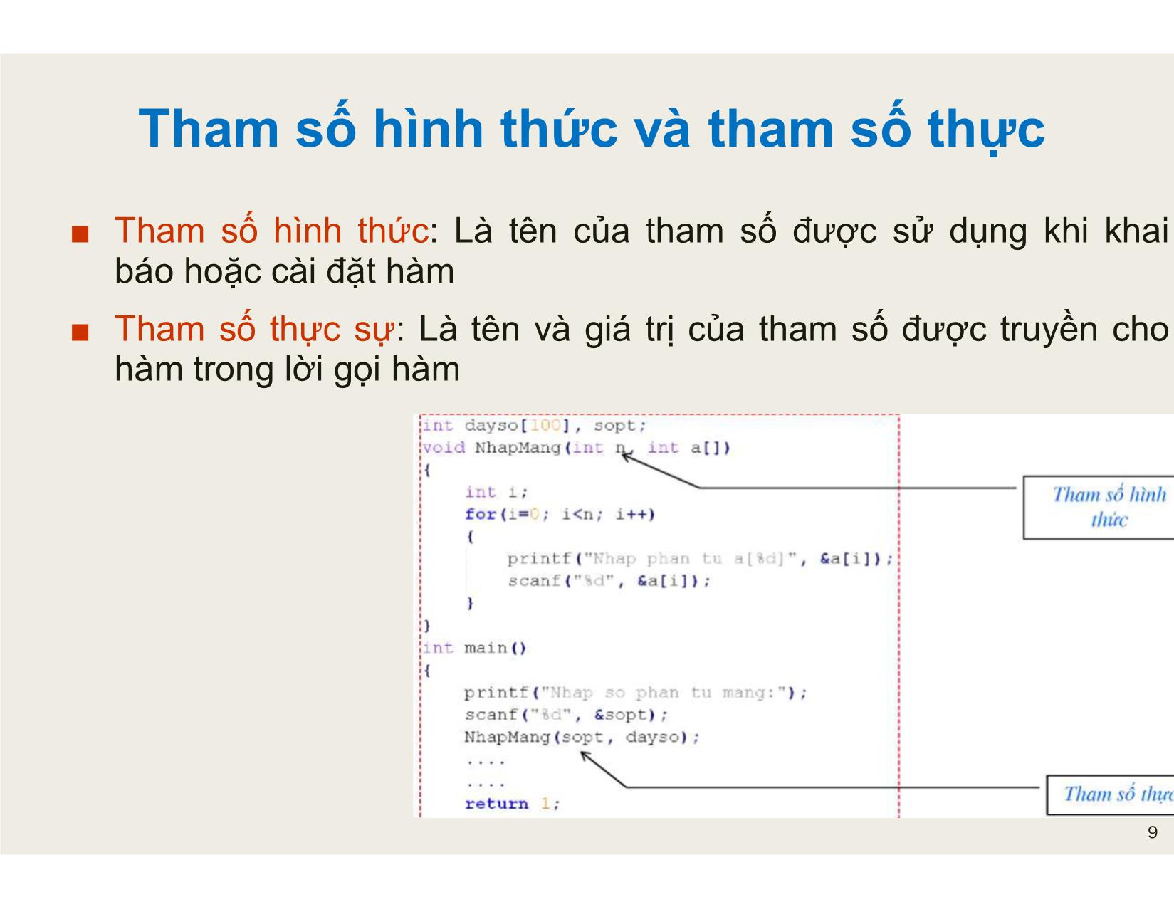 Bài giảng Tin học đại cương - Chương 5: Hàm và tổ chức chương trình - Nguyễn Lê Minh trang 9