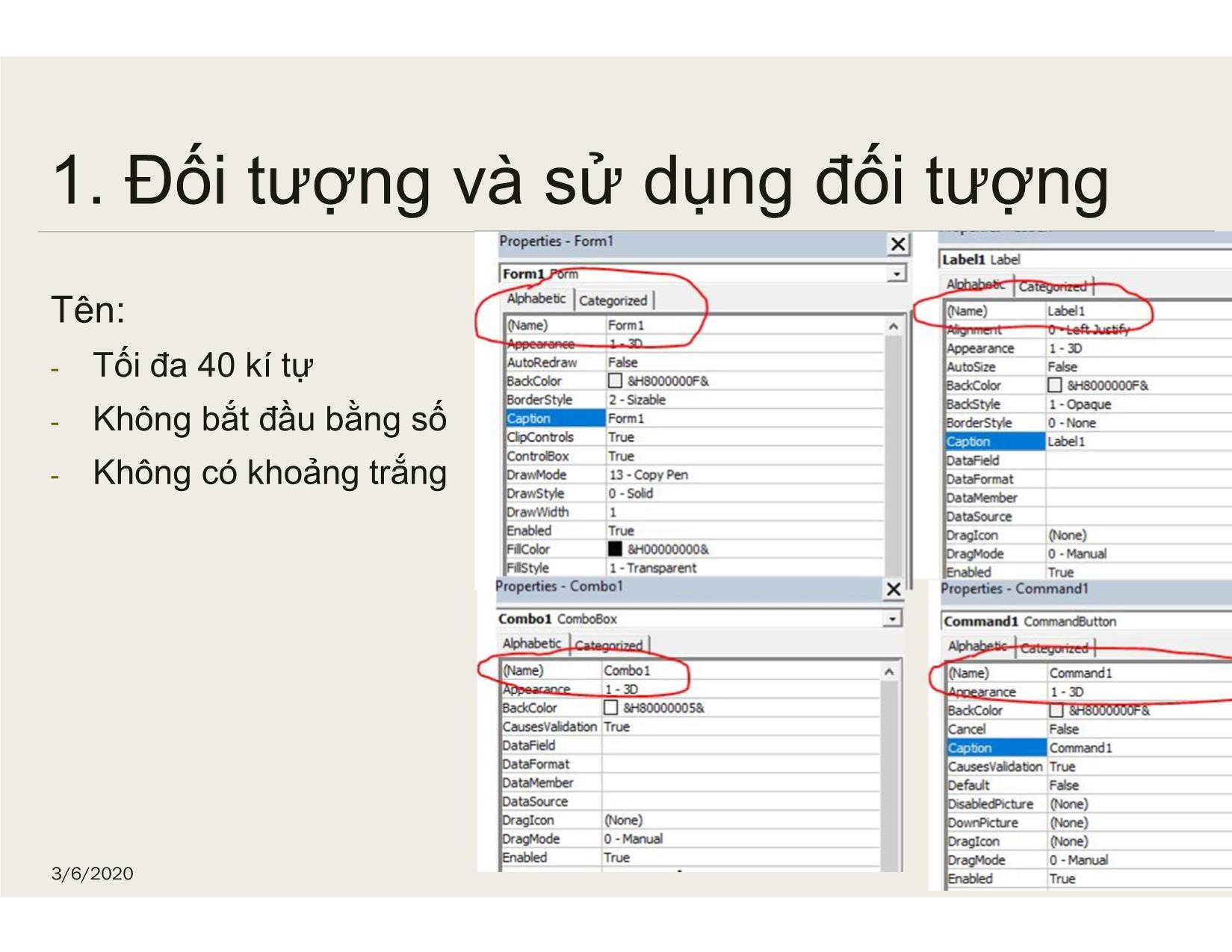 Bài giảng Tin học đại cương - Chương 6: Đối tượng trong VB6.0 - Nguyễn Lê Minh trang 6