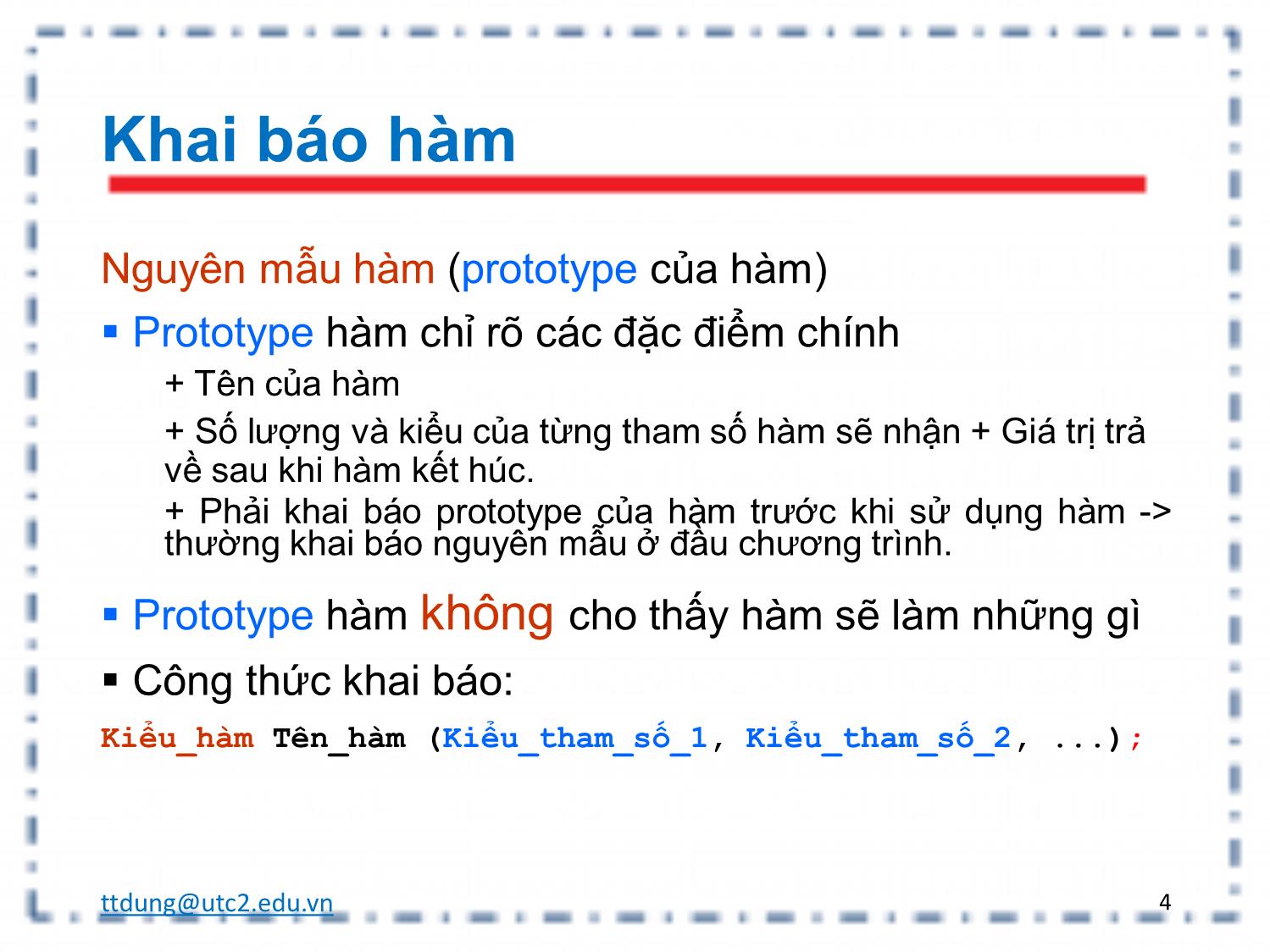 Bài giảng Tin học đại cương - Chương 3: Hàm và tổ chức chương trình trang 4