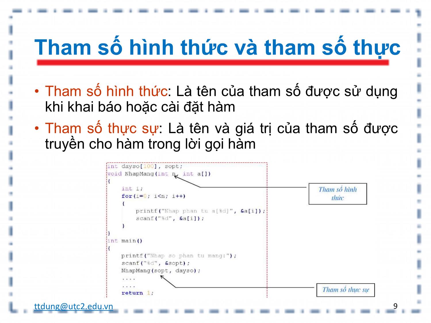 Bài giảng Tin học đại cương - Chương 3: Hàm và tổ chức chương trình trang 9