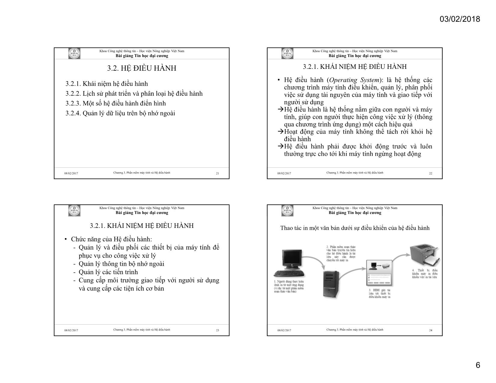 Bài giảng Tin học đại cương - Chương 3: Phần mềm máy tính và Hệ điều hành (Mới) trang 6