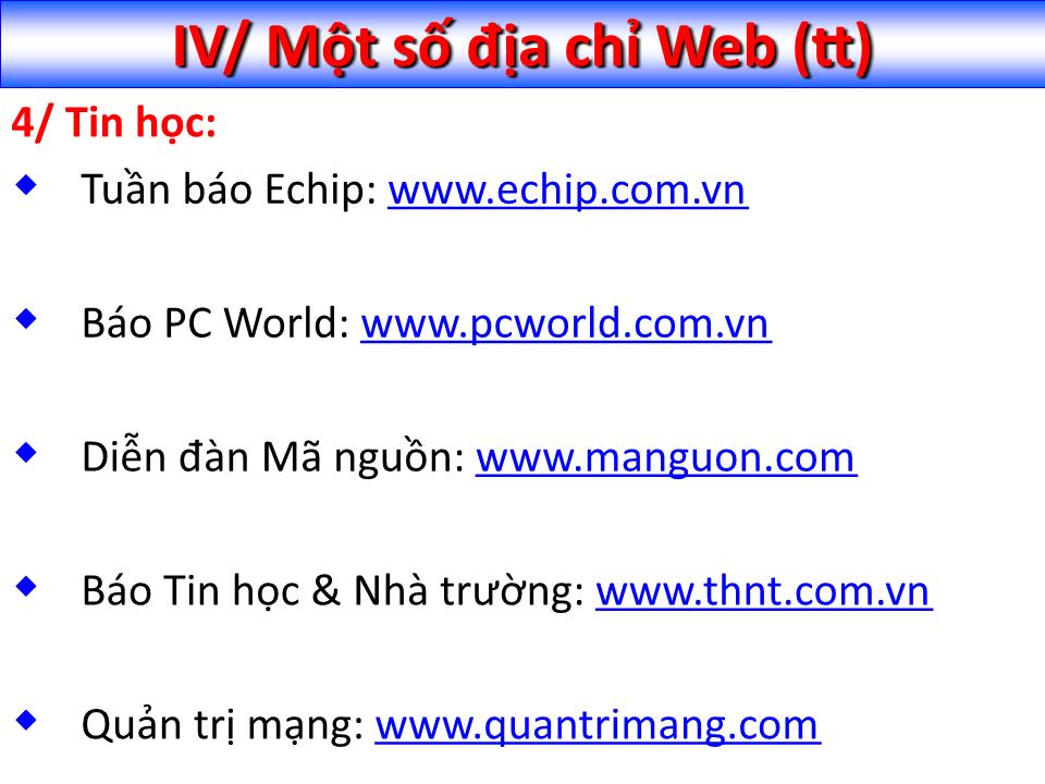 Bài giảng Tin học đại cương - Chương 3: Công nghệ Internet - Nguyễn Quang Tuyến trang 9