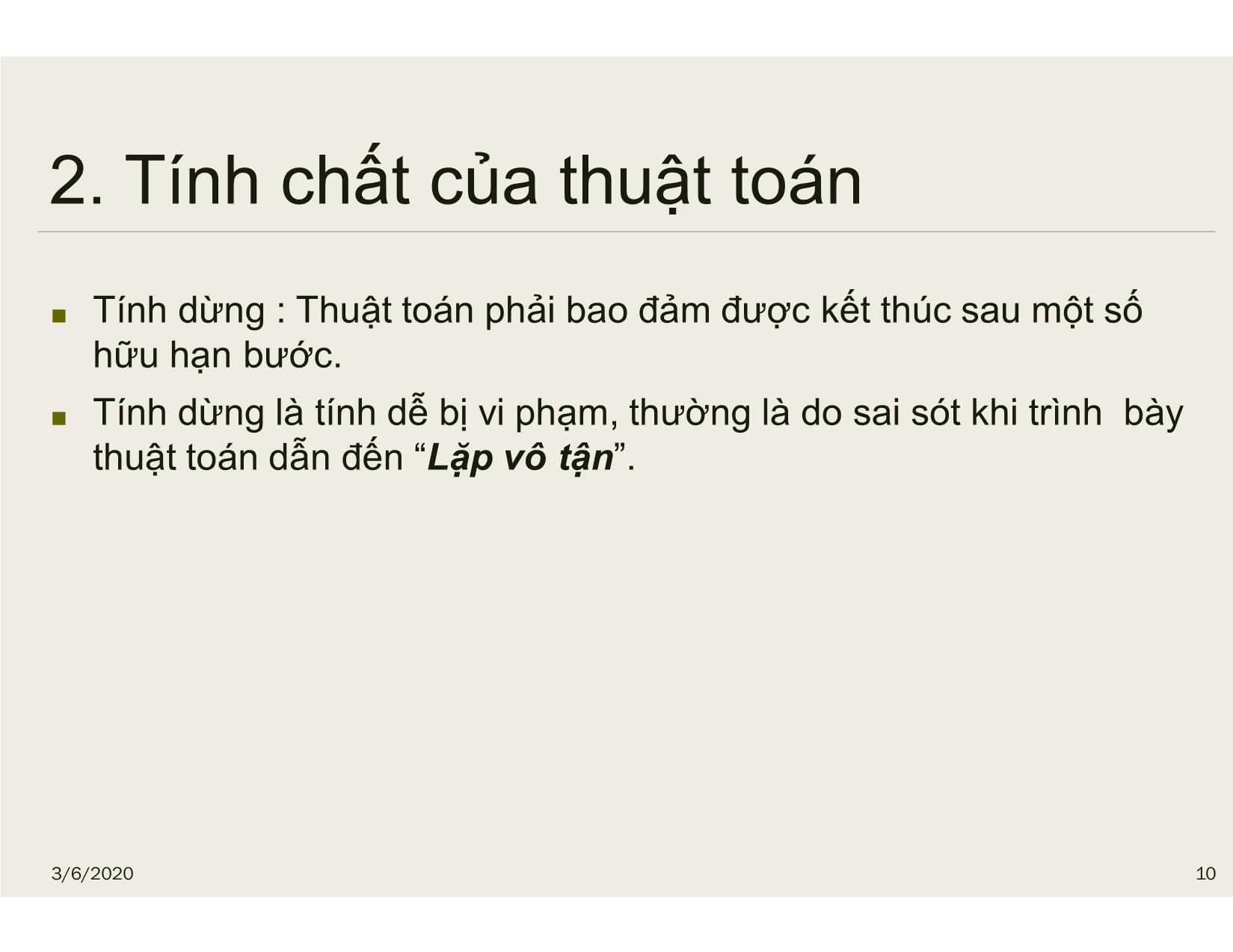 Bài giảng Tin học đại cương - Chương 3: Thuật toán - Nguyễn Lê Minh trang 10