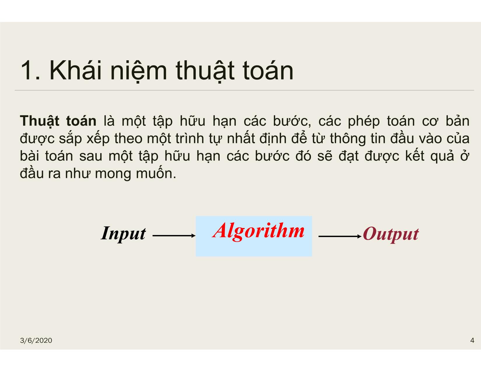 Bài giảng Tin học đại cương - Chương 3: Thuật toán - Nguyễn Lê Minh trang 4