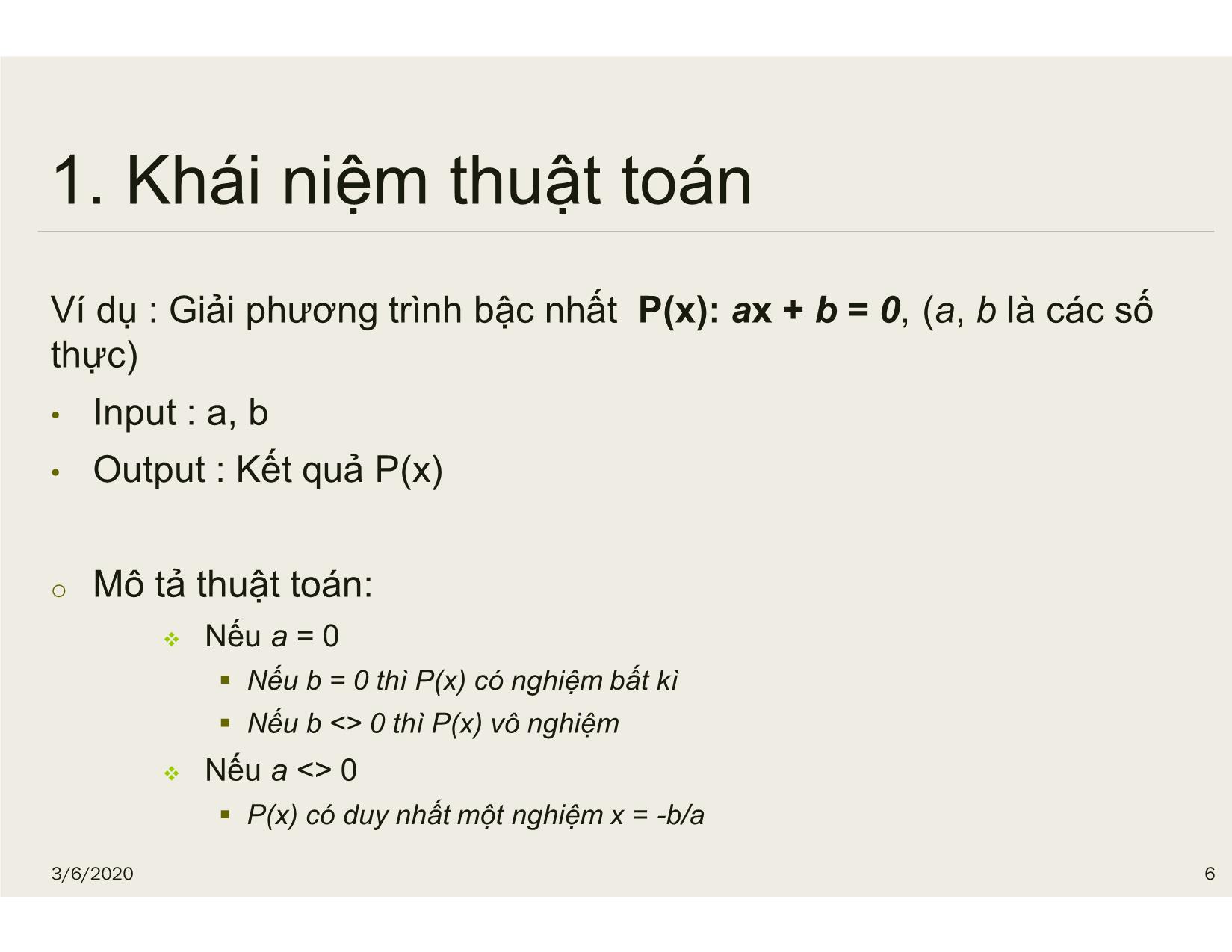 Bài giảng Tin học đại cương - Chương 3: Thuật toán - Nguyễn Lê Minh trang 6