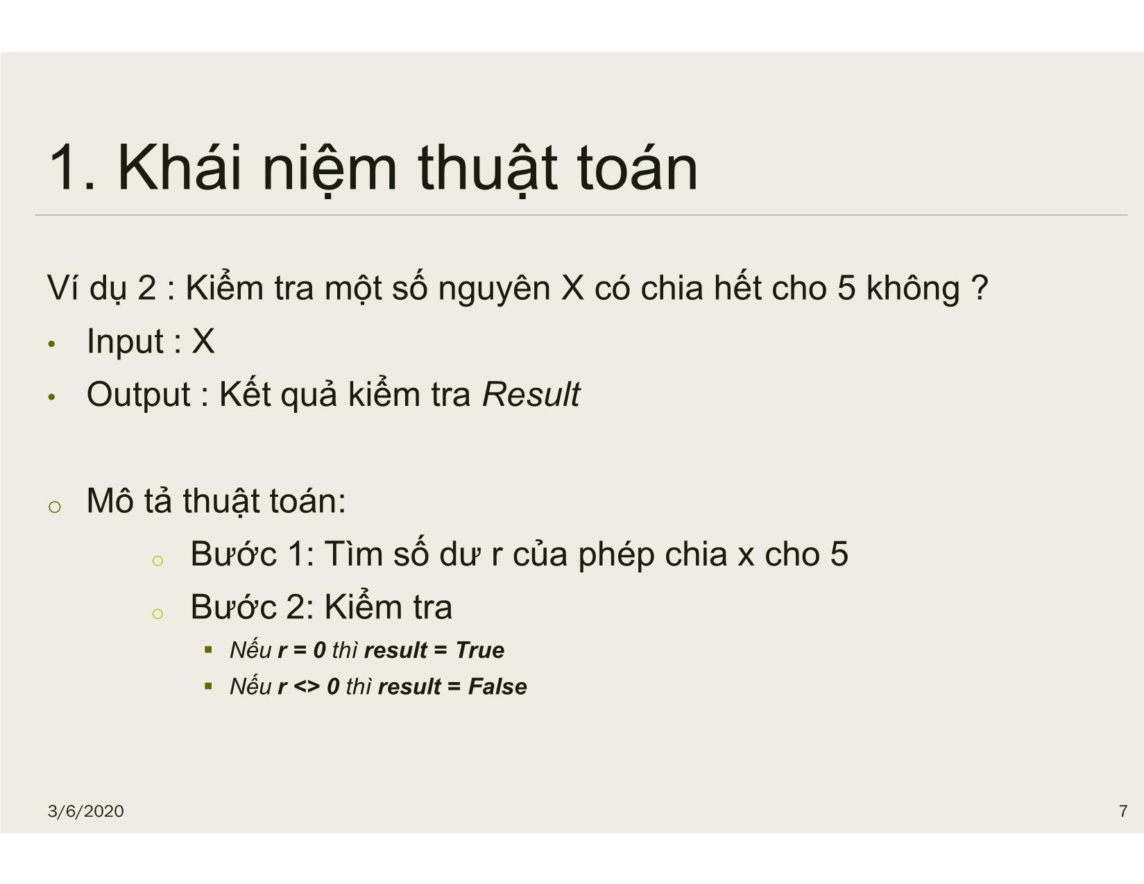 Bài giảng Tin học đại cương - Chương 3: Thuật toán - Nguyễn Lê Minh trang 7