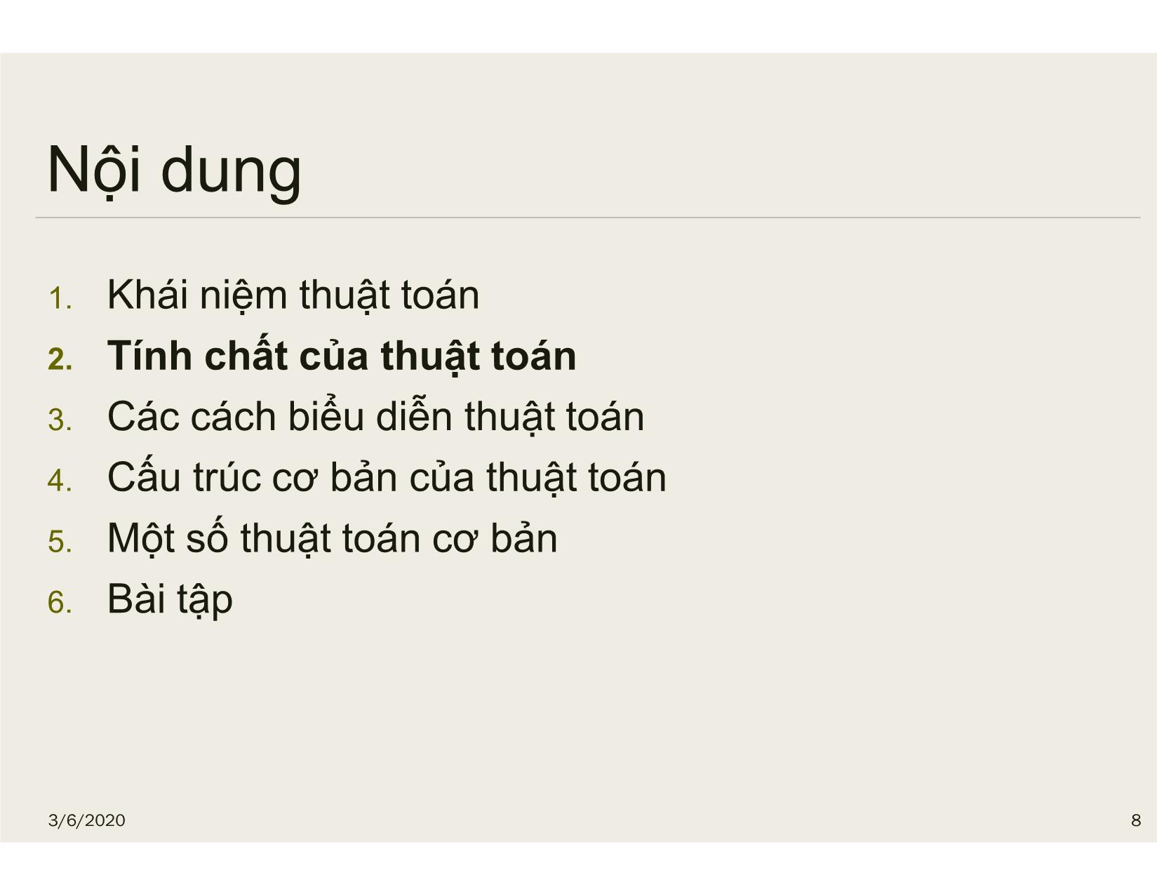 Bài giảng Tin học đại cương - Chương 3: Thuật toán - Nguyễn Lê Minh trang 8