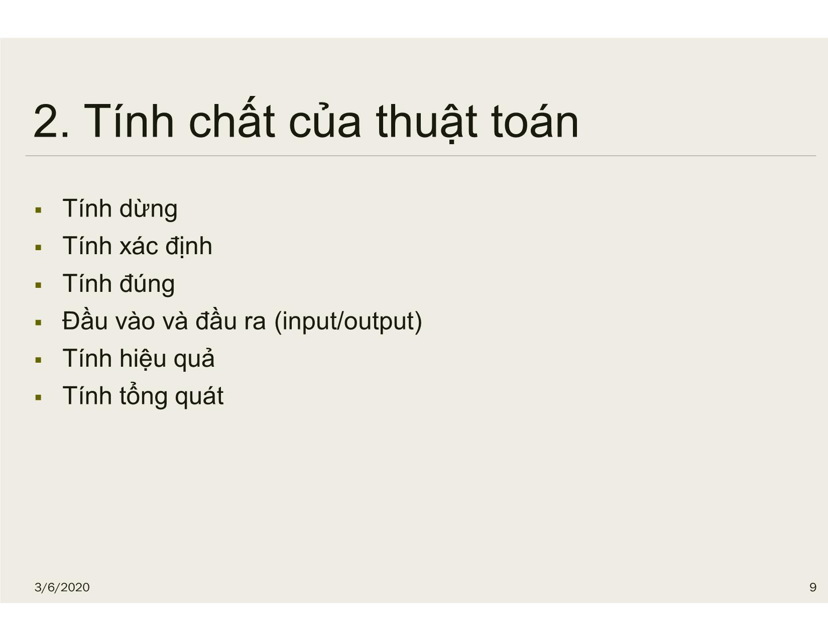 Bài giảng Tin học đại cương - Chương 3: Thuật toán - Nguyễn Lê Minh trang 9