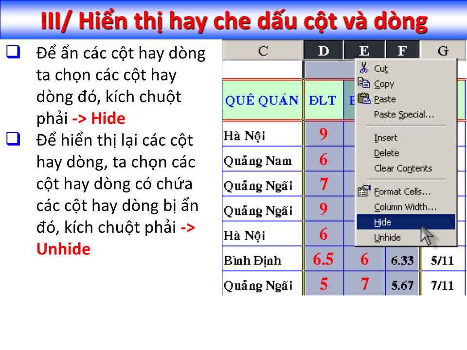 Bài giảng Tin học đại cương - Chương 5: Bảng tính điện tử Microsoft Excel trang 10