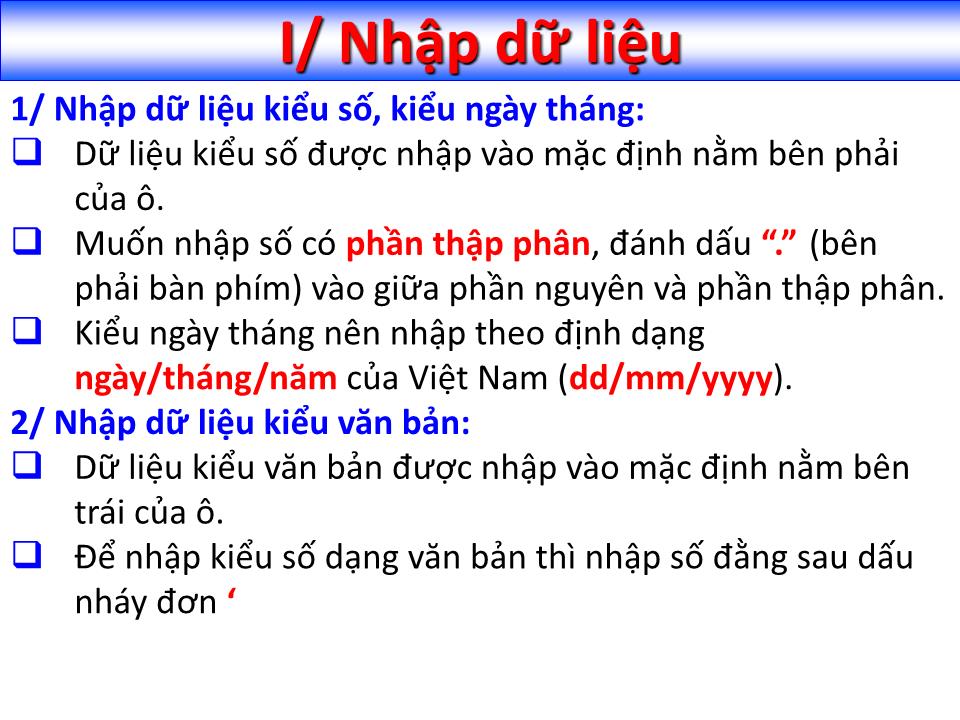 Bài giảng Tin học đại cương - Chương 5: Bảng tính điện tử Microsoft Excel trang 8