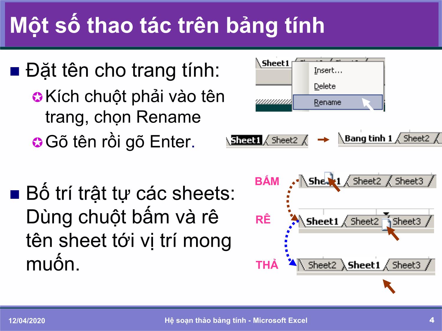 Bài giảng Tin học đại cương - Chương 5: Soạn thảo bảng tính với Microsoft Excel - Trần Thị Bích Phương trang 4