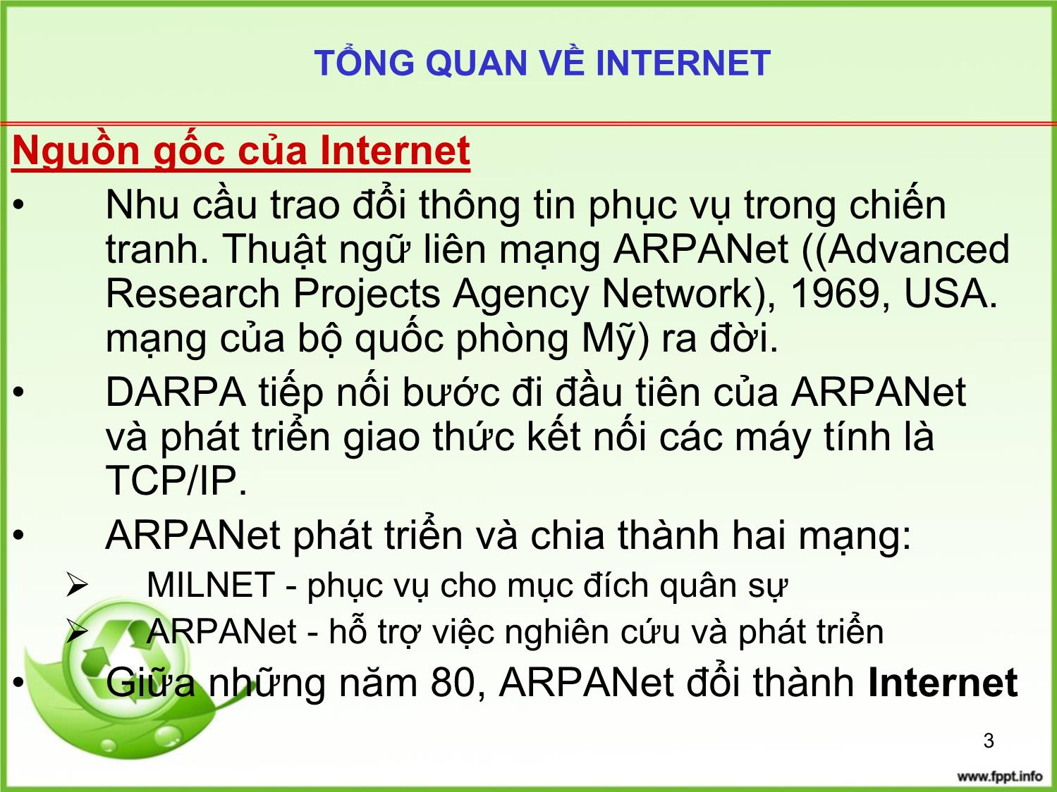 Bài giảng Tin học đại cương - Chương 6: Internet và các dịch vụ trên Internet - Trần Thị Bích Phương trang 3