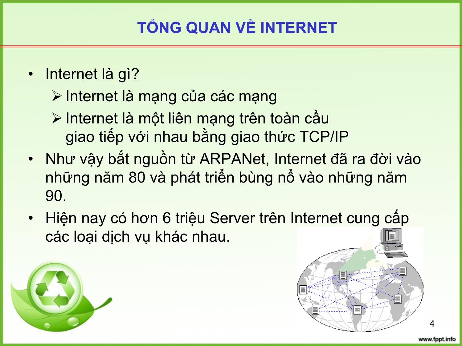 Bài giảng Tin học đại cương - Chương 6: Internet và các dịch vụ trên Internet - Trần Thị Bích Phương trang 4