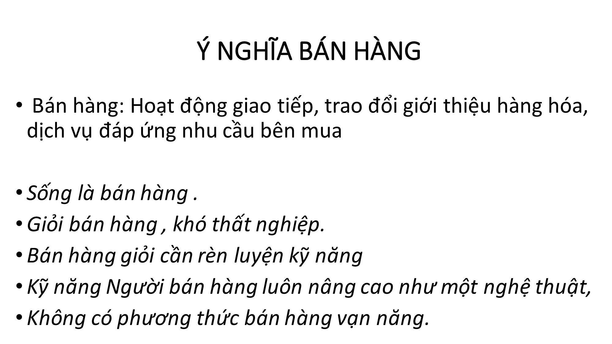 Bài giảng Nghiệp vụ bán hàng trang 4