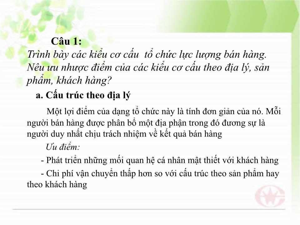 Bài thảo luận Kỹ năng và quản trị bán hàng trang 3